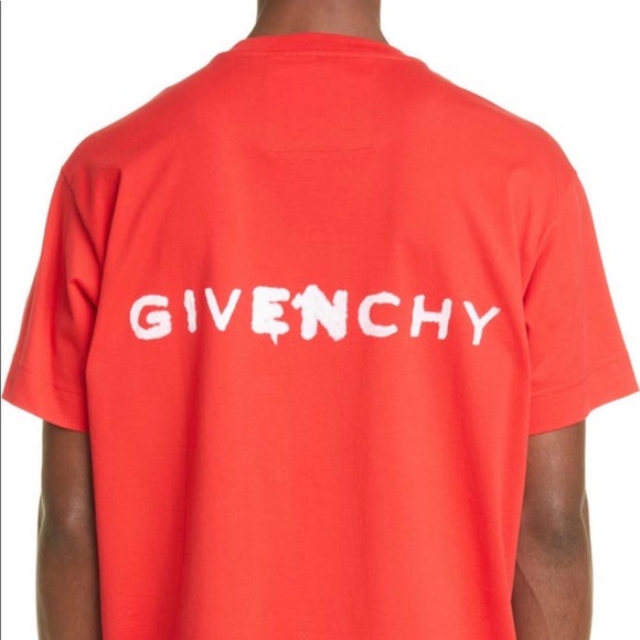 Givenchy Oversize T-Shirt Gothic Logo Signature Print on the back